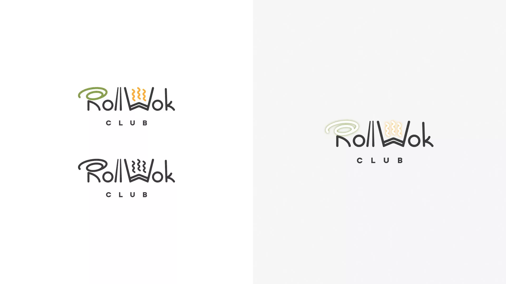 Разработка логотипа и фирменного стиля суши-бара «Roll Wok Club» в Вилючинске